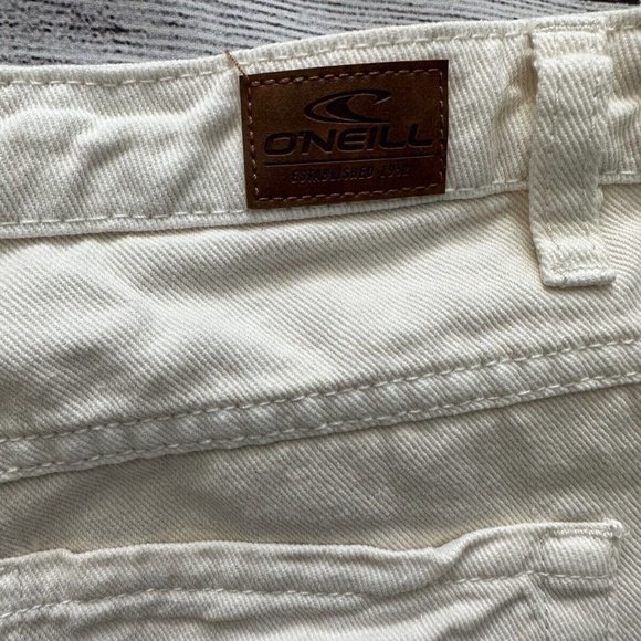 O'NEILL Button-Fly Nora Denim Cut-Off Jean Shorts BONE WHITE Size 7 - Picture 4 of 5